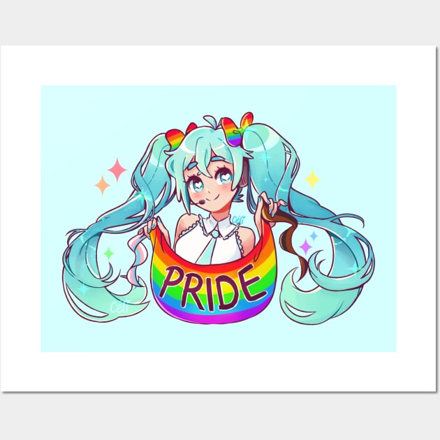 miku says happy pride! Wall Art by pianta